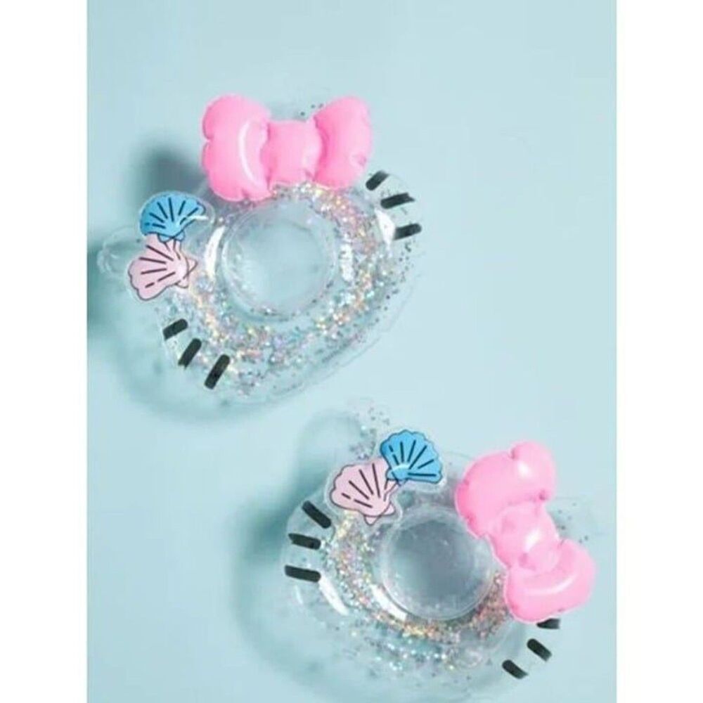 Hello Kitty X Forever 21 Floating Drink Holder 2-Pack With Glitter Pink Bow & Se